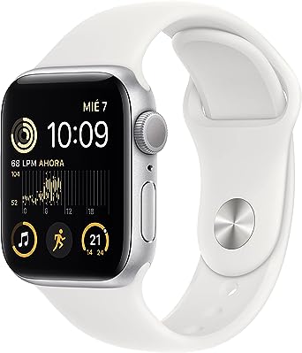 Apple Watch SE de 2.ªgeneración (GPS, 40mm) Reloj Inteligente con Caja de Aluminio en Plata - Correa Deportiva Blanca - Talla&nbsp;única. Monitor de entreno y sueño