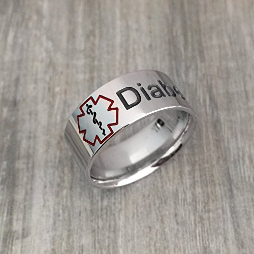 Diabetic Medical Condition Ring, Personalized Medical Alert Ring