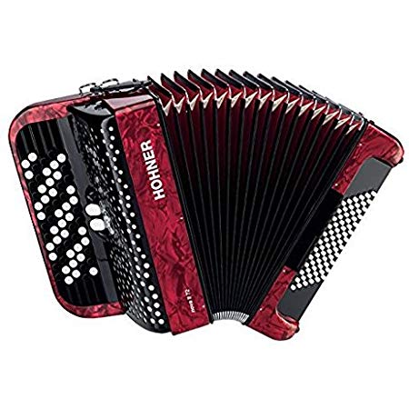 ACORDEON CROMATICO - Hohner (A4163) (Nova II) (72 Bajos) (Rojo con Funda de Calidad)