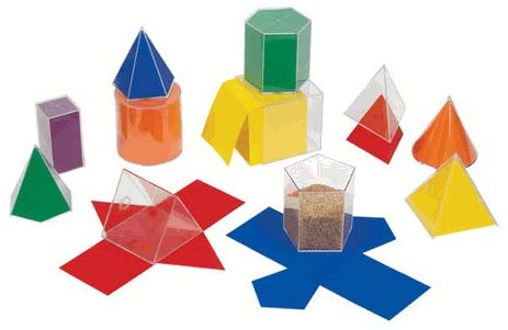EAI Education GeoModel Folding Shapes: 10 cm - 11 Solids and 11 Nets