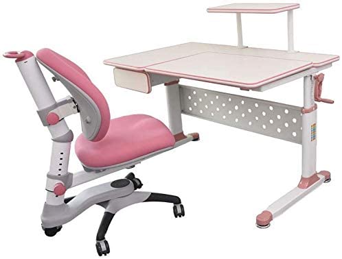 ApexDesk Little Soleil DX 43" Children's Height Adjustable Study Desk (Desk Chair Bundle in Pink