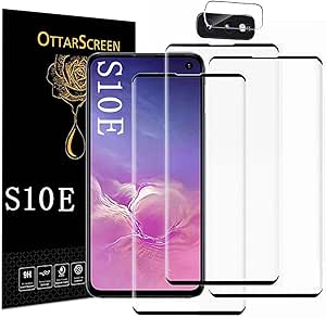 Galaxy S10e Screen Protector, 3 Pack S10e Tempered Glass Screen Protector, 1 Pack Camera Lens Protector, 3D Glass 9H Hardness Tempered Glass Screen Protector for Samsung Galaxy S10e【3 1 Pack 】