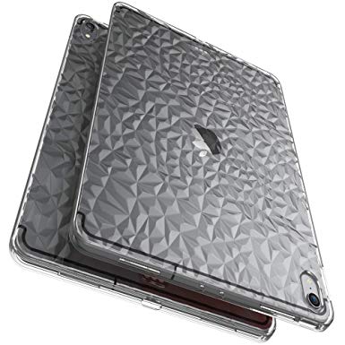 Luvvitt iPad Pro 11 Case Clear Diamond Flexible TPU Slim Back Cover with 3D Diamond Pattern and Shockproof Drop Protection for Apple iPad Pro 11 in 2018 - Clear