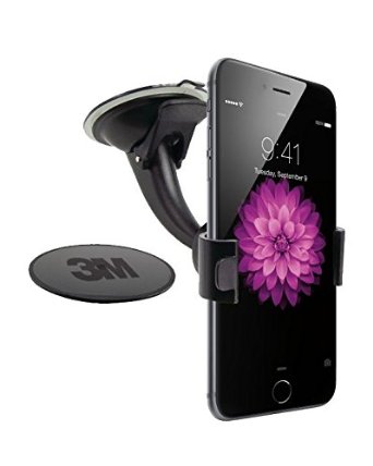 Car Mount Dash Mount or Windshield Mount Holder for iPhone 6S 6 5 Samsung Galaxy S6 S5 Moto Droid Maxx Droid Turbo and all 4-5 inch Smartphones