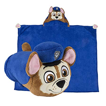 Comfy Critters Stuffed Animal Blanket – PAW Patrol Chase – Kids Huggable Pillow and Blanket Perfect for Pretend Play, Travel, nap time.