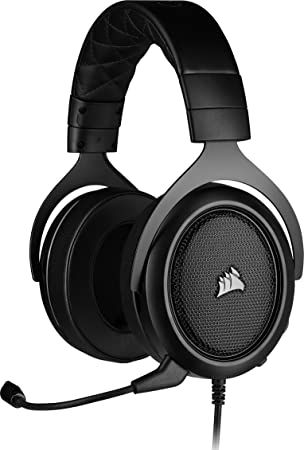 Corsair HS50 PRO Stereo Gaming Headset (Adjustable Memory Foam Ear Cups, Lightweight, Noise-Cancelling Detachable Microphone with PC, PS4, Xbox One, Switch and Mobile Compatibility) - Black