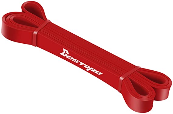 BESTOPE Resistance Band Pull Up Assist Band for Powerlifting and Yoga Premium Latex Durable Workout Stretch Exercise Loop Crossfit Band for Men and Women Training Fitness Band (Red)