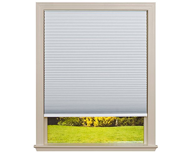 Easy Lift Trim-at-Home Cordless Cellular Blackout Fabric Shade White, 48 in x 64 in, (Fits windows 31"- 48")
