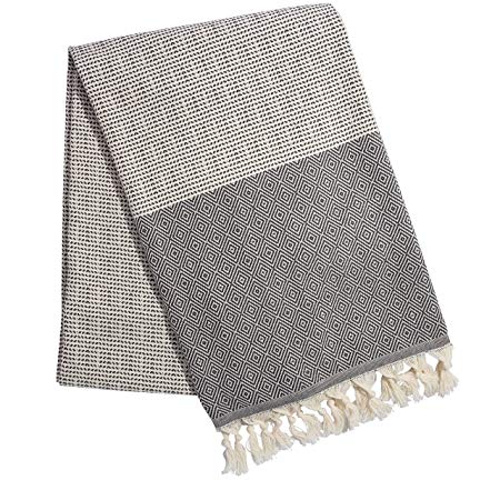 TASTE DRINK GO Large Scarf Turkish Towel Peshtemal lightweight Sarong 100% Cotton