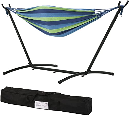 FDW Hammock Stand with Hammock,Hammock Stand Portable Hammock Stand Heavy Duty Steel Standfor Outdoor Patio Or Indoor with Carrying Case