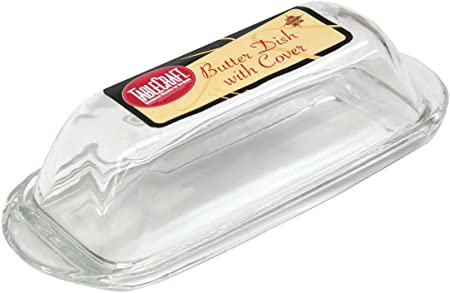 Tablecraft H124 Clear Glass Butter Dish