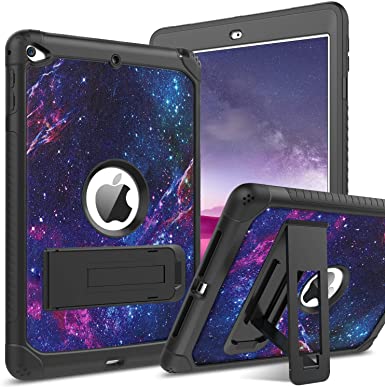 BENTOBEN iPad Mini 5 Case,iPad Mini 4 Kids Case,Glow in The Dark 3 in 1 Heavy Duty Hybrid Hard PC Soft TPU Bumper Full Protective Impact Resistant Kickstand Apple iPad Mini 4/5 Kids Cover,Space Design