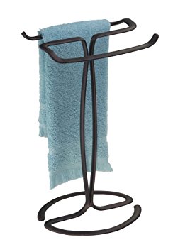 mDesign Hand Towel Holder for Bathroom Vanities - Bronze