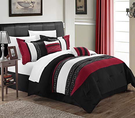 Chic Home Carlton 6-Piece Comforter Set, Queen Size, Black