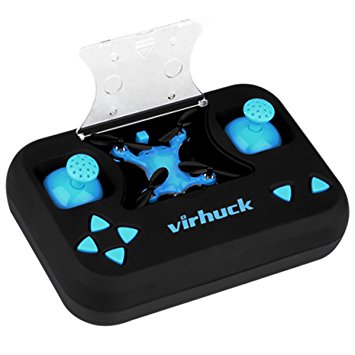 Virhuck volar-360 RC Nano Drone 2.4 GHz 4.5 CH 6 AXIS GYRO System Multicolor LED Lights Headless/One Key Return Mode Quadcopter Blue