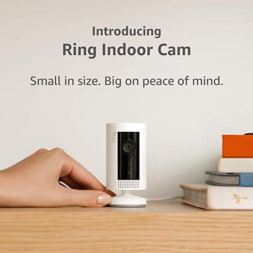 Introducing Ring Indoor Cam, Compact Plug-In HD security camera with two-way talk, White, Works with Alexa – 3-Pack