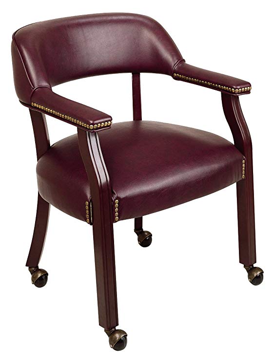 Office Star Traditional Guest Chair with Wrap Around Back and Casters