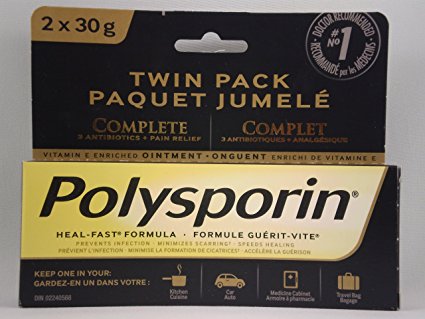 Polysporin Complete Heal-Fast Formula First Aid Antibiotic Ointment Twin Pack 2 X 1 Oz (30g) Tube