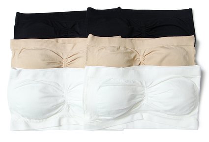 ToBeInStyle Women's Pack of 6 Stretchy Ruched Banduea Tube Bra Removable Padding ¡­