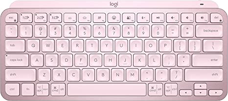 Logitech MX Keys Mini Minimalist Wireless Illuminated Keyboard, Compact, Bluetooth, Backlit, USB-C, Compatible with Apple macOS, iOS, Windows, Linux, Android, Metal Build - Rose