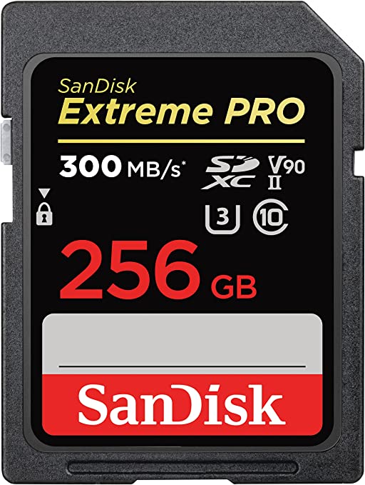 SanDisk 256GB Extreme PRO SDXC UHS-II Memory Card - C10, U3, V90, 8K, 4K, Full HD Video, SD Card - SDSDXDK-256G-GN4IN