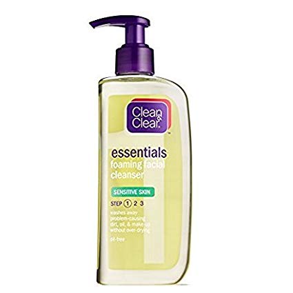 CLEAN & CLEAR Essentials Foaming Facial Cleanser Sensitive Skin 8 OZ - Buy Packs and SAVE (Pack of 2)