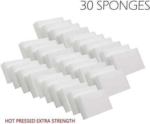 30 Piece Set Magic Sponge Eraser Crafted of Melamine Material, These Water Activated Blocks Help Remove a Variety of Stains from Ink and Crayons to Grease