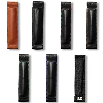 Large Two Pen Holder Quiver, Leather Pen Holder For Notebooks, Stylus Holder For Tablets, Pen Case & Pen Sleeve, A5, 8" - 8.5" tall (20.3 cm - 21.6 cm) (Red)