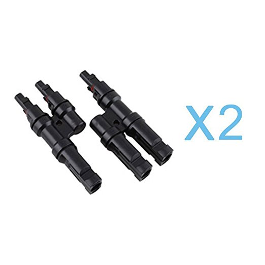 2 Sets of RENOGY Branch Connectors Solar MC4 Connectors Y connector in Pair MMF FFM