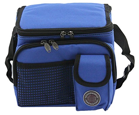 Transworld Durable Deluxe Insulated Lunch Cooler Bag (Many Colors and Size Available) (9" x 7" x 8", Royal Blue)