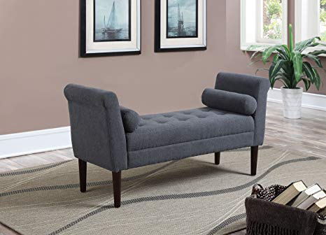 Christies Home Living Bedroom Bench Upholstered Accent Bench with 2 Bolsters