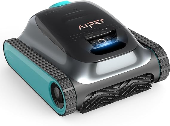 (2024 New) AIPER Scuba S1 Cordless Robotic Pool Cleaner, Wall Climbing Pool Robot Vacuum, WavePath Navigation 2.0 with Periodic Cleaning, Last 150 Minutes for In-ground Pools up to 1600 Sq.ft (Blue)