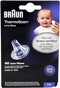 Braun - Filtros de lente para termómetro de oído, 80 unidades