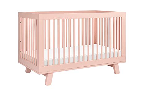 Babyletto Hudson 3-in-1 Convertible Crib with Toddler Bed Conversion Kit, Blush Pink