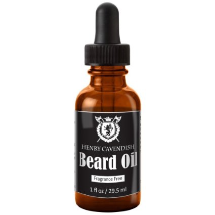 Henry Cavendish Beard Oil. Fragrance Free. With Organic Jojoba, Sunflower, Shea and Argon Oils (1 Ounce)