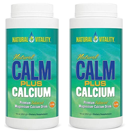 Natural Vitality Natural Magnesium Calm Plus Calcium, (2 Bottles of 16 Ounce)