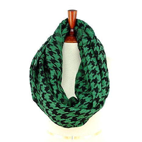 Basico Women Unisex Houndstooth Pattern Warm Circle Ring Infinity Scarf Neck Warmer ** Various Colors **