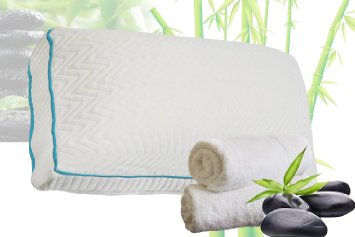 Relax Home Life - Best Premium 70% Bamboo Pillow With Shredded Memory Foam and Cool Removable Cover (Queen)