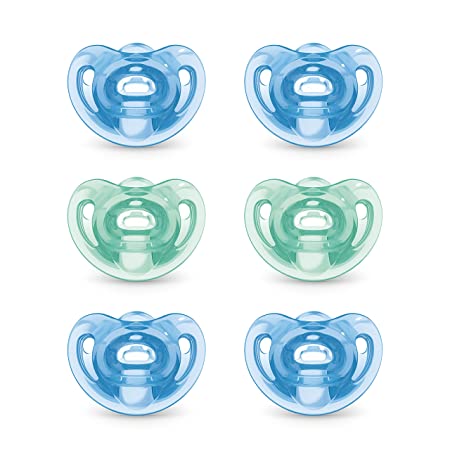 NUK Sensitive Orthodontic Pacifiers, 0-6 Months, 6 Pack