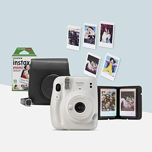 instax 70100148211 Mini 11 ice White Camera Bundle [Amazon Exclusive]