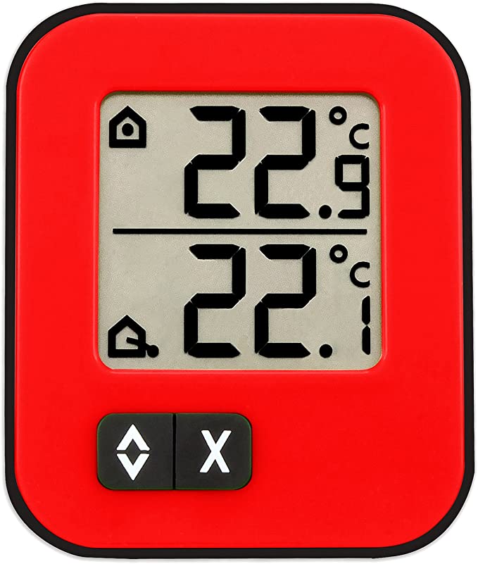 La Crosse Technology 30.1043.5 Digital Indoor and Outdoor Thermometer, Small, Red