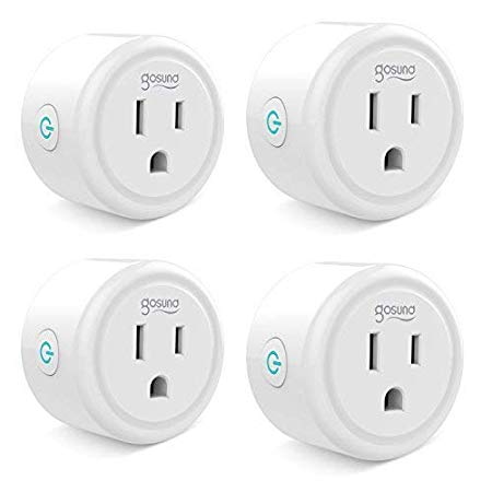 Smart plug, Gosund Mini Wifi Outlet Works w/ Alexa, Google Home IFTTT, No Hub Required, Remote Control Your Home Appliances from Anywhere, ETL Certified,Supports 2.4GHz Network(4 Pieces) (Renewed)