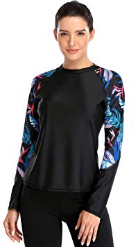 ATTRACO Rashguard for Women Long Sleeve Swimsuit Swim Shirts UV Sun Protection