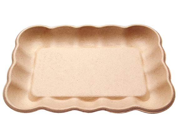 Compostable Biodegradable Eco Friendly Cloud Collection Trays - Plates Made from Tree-Free Bagasse Sugarcane for Weddings, Dinnerware, Catering or Takeout (100, 9.5" x 7.5")