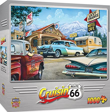 MasterPieces Cruisin' Route 66 Jigsaw Puzzle, On The Road Again, Featuring Art by Dan Hatala, 1000 Pieces