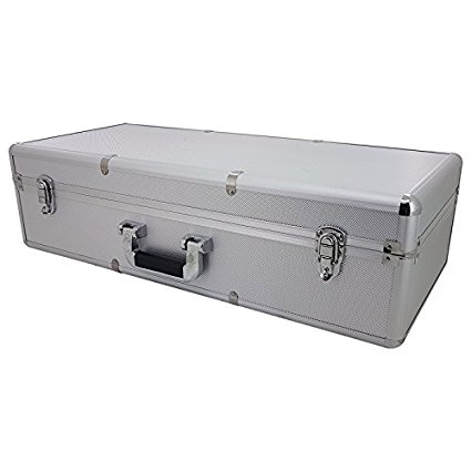 SRA Cases Aluminum Hard Case  with Foam Insert, Silver, 26.5 x 11.7 x 7.5 Inches