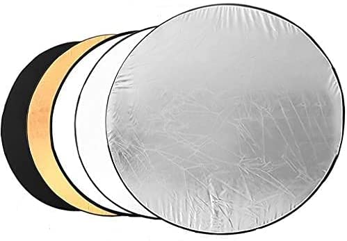 TrendBox 32" 80cm Round Shape Handheld Portable Flexible Light Disc Panel Collapsible Reflector with Carrying Case for Outdoor Photography Studio (5 in 1 : Silver, Gold, White, Black, Translucent)