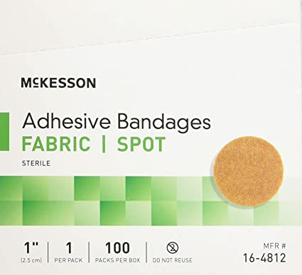 MCKESSON Adhesive Spot Bandage Medi-Pak Performance Fabric 1 Diameter Round Tan (#16-4812, Sold Per Box) by Medi-pak Performance