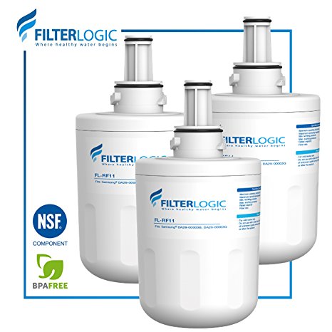 FilterLogic DA29-00003G Refrigerator Water Filter Replacement for Samsung DA29-00003G, DA29-00003B, DA29-00003A, HAFCU1 (Pack of 3)