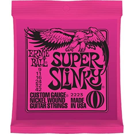 Ernie Ball P02223 Electric Guitar String Set, Super Slinky Nickel Wound, 0.009-0.042 Guage